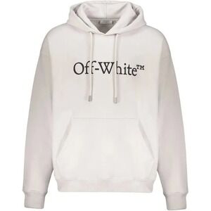 Off-White Big Bookish Skate Hoodie Light Stone Black New oversized XS
